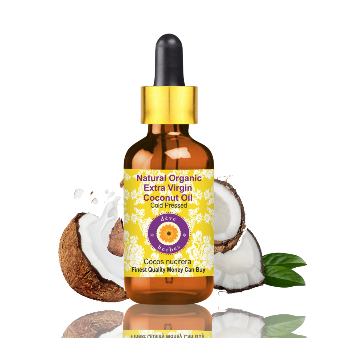 Hair Oil, Picture of Deve Herbs Extra Virgin Coconut Oil cold pressed